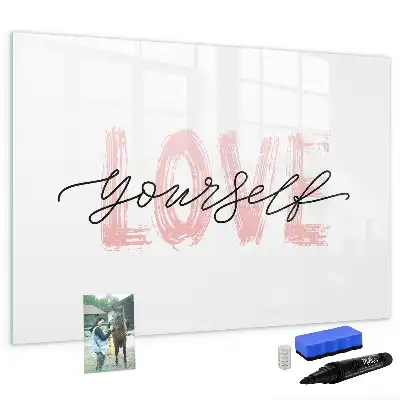Tableau magnétique à dessiner motif Aime-toi toi-même