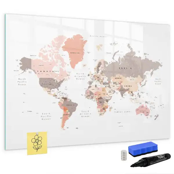 Tableau magnétique à dessiner carte du monde détaillée