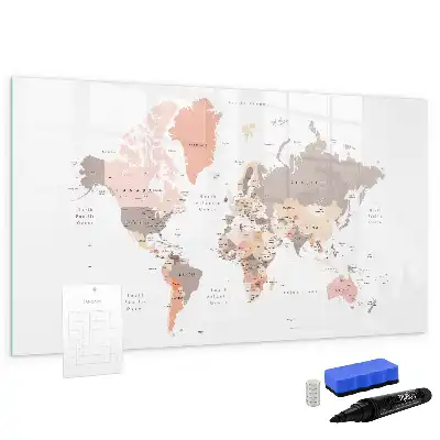 Tableau magnétique à dessiner carte du monde détaillée