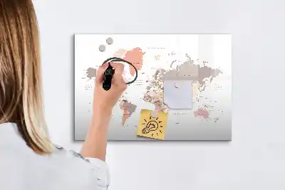 Tableau magnétique à dessiner carte du monde détaillée