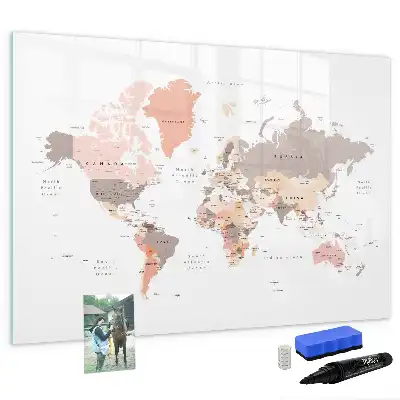 Tableau magnétique à dessiner carte du monde détaillée