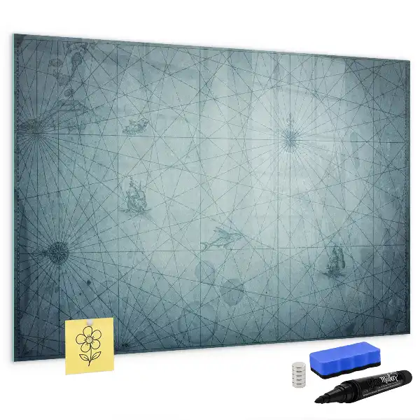 Tableau magnétique pour dessiner motif carte vintage