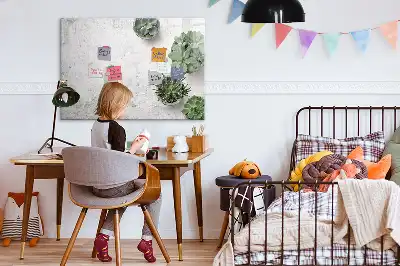 Tableau magnétique pour dessiner motif plantes décoratives