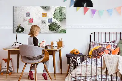 Tableau magnétique pour dessiner motif plantes décoratives