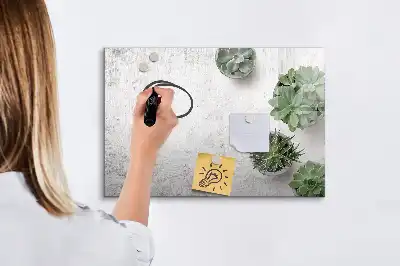Tableau magnétique pour dessiner motif plantes décoratives
