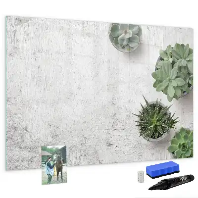 Tableau magnétique pour dessiner motif plantes décoratives