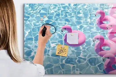 Tableau magnétique pour dessiner avec motif de flamants roses gonflables