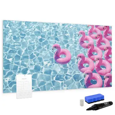 Tableau magnétique pour dessiner avec motif de flamants roses gonflables