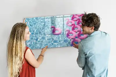 Tableau magnétique pour dessiner avec motif de flamants roses gonflables