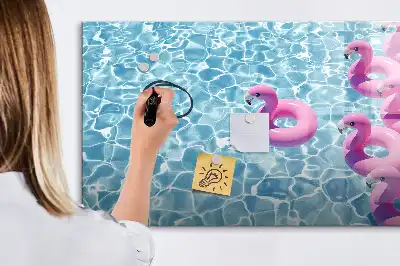 Tableau magnétique pour dessiner avec motif de flamants roses gonflables