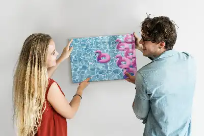 Tableau magnétique pour dessiner avec motif de flamants roses gonflables