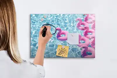 Tableau magnétique pour dessiner avec motif de flamants roses gonflables