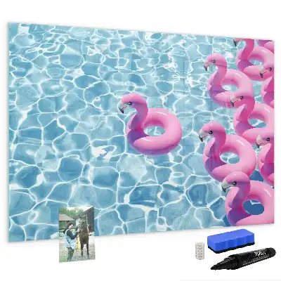 Tableau magnétique pour dessiner avec motif de flamants roses gonflables