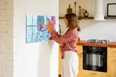 Tableau magnétique pour dessiner avec motif de flamants roses gonflables