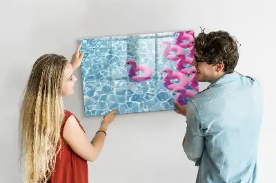 Tableau magnétique pour dessiner avec motif de flamants roses gonflables