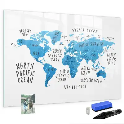 Tableau magnétique à dessiner carte bleue de la Terre