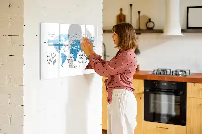 Tableau magnétique à dessiner carte bleue de la Terre