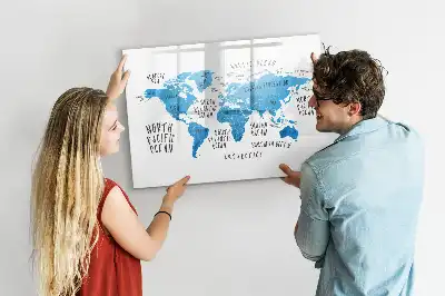 Tableau magnétique à dessiner carte bleue de la Terre