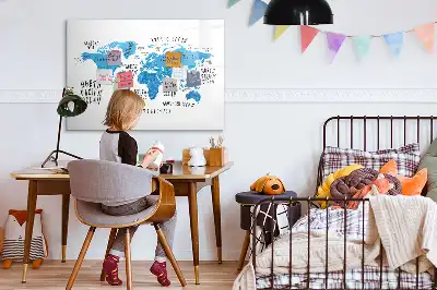 Tableau magnétique à dessiner carte bleue de la Terre