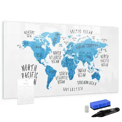 Tableau magnétique à dessiner carte bleue de la Terre