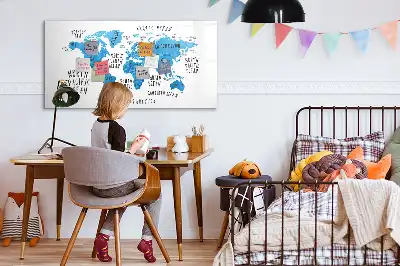 Tableau magnétique à dessiner carte bleue de la Terre