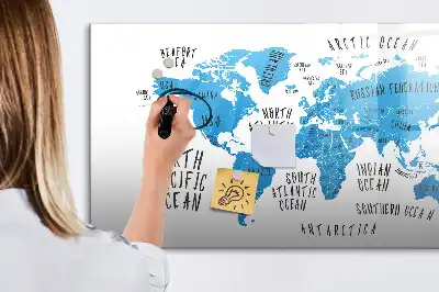 Tableau magnétique à dessiner carte bleue de la Terre