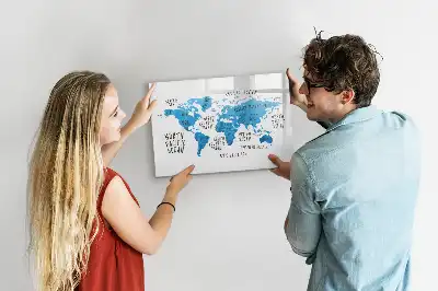 Tableau magnétique à dessiner carte bleue de la Terre