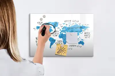 Tableau magnétique à dessiner carte bleue de la Terre