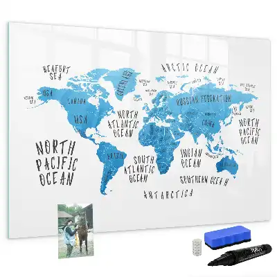 Tableau magnétique à dessiner carte bleue de la Terre