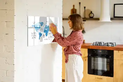 Tableau magnétique à dessiner carte bleue de la Terre