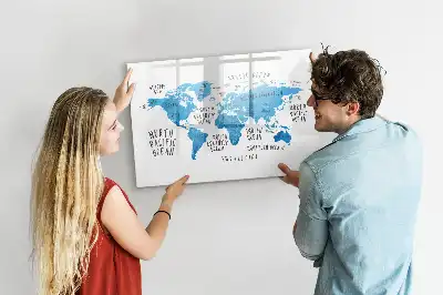 Tableau magnétique à dessiner carte bleue de la Terre
