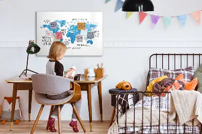 Tableau magnétique à dessiner carte bleue de la Terre