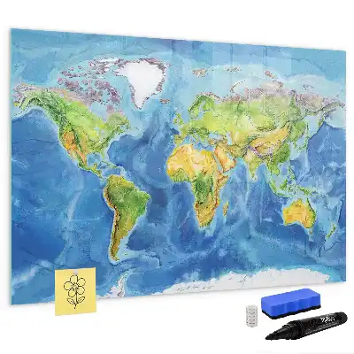 Tableau magnétique pour dessiner carte du monde