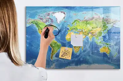 Tableau magnétique pour dessiner carte du monde