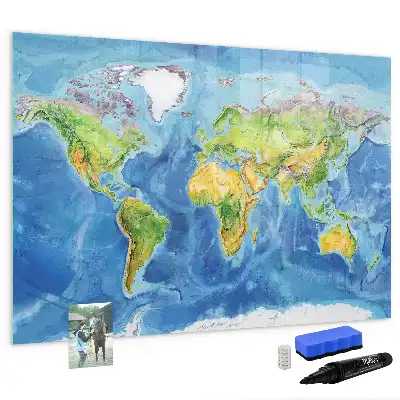 Tableau magnétique pour dessiner carte du monde
