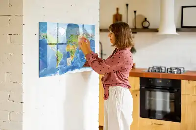 Tableau magnétique pour dessiner carte du monde