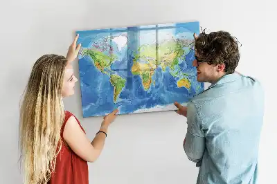 Tableau magnétique pour dessiner carte du monde