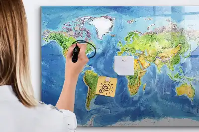 Tableau magnétique pour dessiner carte du monde