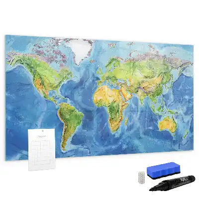 Tableau magnétique pour dessiner carte du monde
