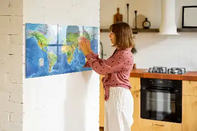 Tableau magnétique pour dessiner carte du monde