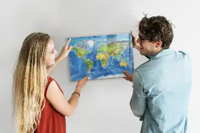 Tableau magnétique pour dessiner carte du monde