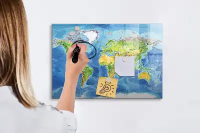Tableau magnétique pour dessiner carte du monde