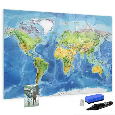 Tableau magnétique pour dessiner carte du monde