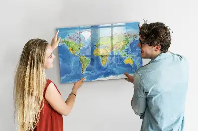 Tableau magnétique pour dessiner carte du monde