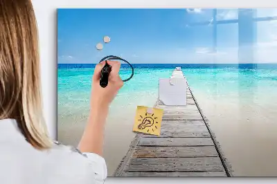 Tableau magnétique à dessiner modèle île tropicale