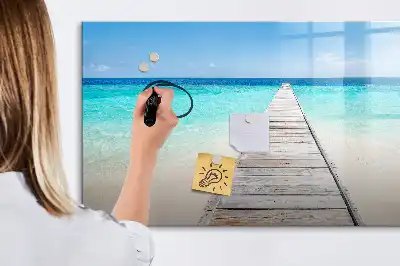 Tableau magnétique à dessiner modèle île tropicale