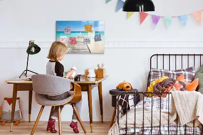 Tableau magnétique à dessiner modèle île tropicale