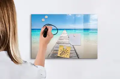 Tableau magnétique à dessiner modèle île tropicale