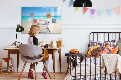 Tableau magnétique à dessiner modèle île tropicale
