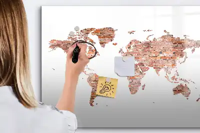 Tableau magnétique à dessiner ancienne carte sur briques